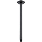 Anpean 12-inch ceiling shower arm in matte black with anti-rust steel for durability.