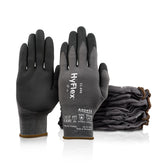 Ansell HyFlex 11-840 foam nitrile gloves grip tightly for precise handling.