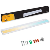 Ansen hardwired under-cabinet lighting brightens countertops with even illumination.