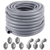 Ansgery liquid-tight conduit 100ft kit, full kit enabling flexible outdoor wiring.