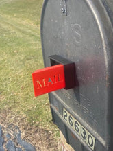 Antho3D front-mounted mailbox flag, front view, shows easy installation and durable plastic.