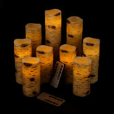 antizer birch-bark 4in pillar candle for safe ambient dining at home