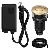 ANWOLL garbage disposal air switch in champagne bronze finish for safety and style.