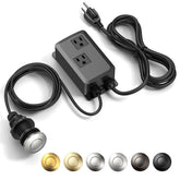 ANWOLL air switch kit installed on sink with dual outlets for appliances