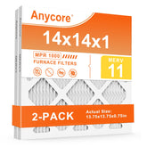 Anycore 14x14x1 air filter with pleated design for efficient HVAC filtration.