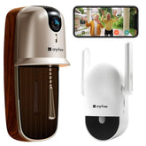 anyfree doorbell camera chime front door daytime view helps monitor visitors