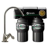 AO Smith under-sink filter connected to dedicated faucet for clean drinking water