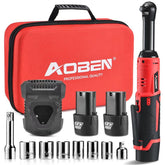 AOBEN ratchet wrench with extended neck improves reach in tight spots.