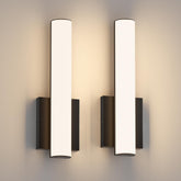 Aoceley 15.7-inch LED wall sconces in black two-pack for warm bathroom lighting