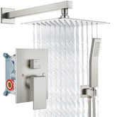 Aolemi 8-inch rain shower head in brushed nickel delivering immersive rainfall