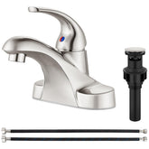 Aolemi Arc faucet with 4-inch centerset body in brushed nickel for easy installation
