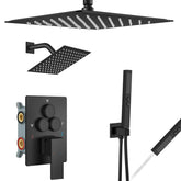 Aolemi 12-inch ceiling shower head delivering rainfall spray for a spa-like experience
