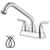 Aolemi laundry faucet with 4-inch centerset and swivel spout for versatile cleaning.