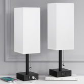 aooshine bedside lamps set 2 with square shade for stylish bedroom lighting
