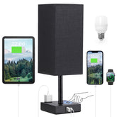 aooshine black bedside lamp with touch control for quick lighting