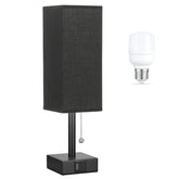 AOOSHINE black small table lamp with a pull-chain for easy bedside control