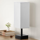 aooshine gray small bedside lamp on nightstand delivering warm bedroom lighting