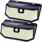 Aootek Solar Lights showing 182 LEDs for bright outdoor illumination.