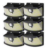 Aootek front-door solar motion light guiding entry at night with 120 LEDs.