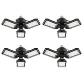 Aoretic three-panel adjustable garage light for precise coverage