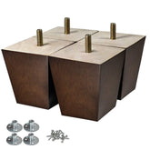 AORYVIC 3-inch sofa legs in brown finish ready for quick installation.