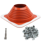 Aothotop roof pipe flashing boot front view showing versatile sealing for corrugated roofs