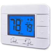 Aowel AW701 front view thermostat with clear display for quick room temperature adjustments.