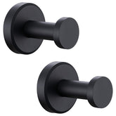 APLusee matte black robe hook close-up showing stainless steel durability