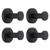 APLusee matte black bath hook wall mount showcases sleek design for towels.
