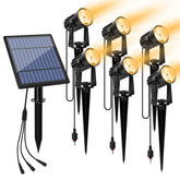 APONUO metal outdoor solar landscape light delivers warm white yard illumination.