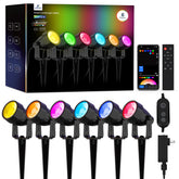APPECK RGBW landscape light showing color-changing beam for vibrant garden ambiance