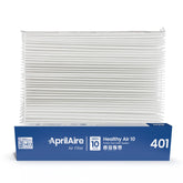 Aprilaire 401 replacement filter front view for 2400, 16x25x6 size captures dust and pollen