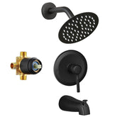 APROMOOM tub shower faucet set with 6-inch rain head for immersive showers