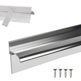 AQDD 25-inch chrome drip rail for framed showers enhances water control and a polished look.