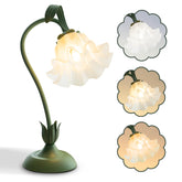 AQDZCNF flower table lamp with branch design enhances cozy living room ambiance.