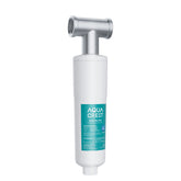 AQUA CREST AP431 AP430SS inline system, front view, for whole-home scale prevention.