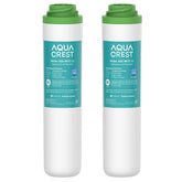 AQUA CREST FQK2J under-sink filter close-up highlighting carbon block for fresher-tasting water