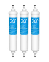 AQUA CREST GXRTQR inline filter packaging showing GE compatibility for fridge filtration.