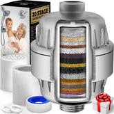 AquaHomeGroup 20-stage shower filter with Vitamin C enhances skin feel and hair softness