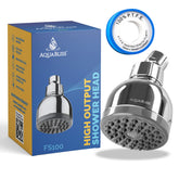 AquaBliss TurboSpa 42-nozzle head delivering full-body coverage for spa-like showers.