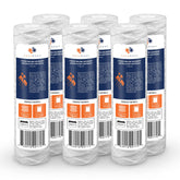 Aquaboon 1-micron string-wound filter in use, delivering cleaner, sediment-free water.