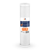Aquaboon 4.5 x 20 carbon block cartridge close-up for whole-home purification.