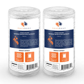 Aquaboon 5 micron filter, 10x4.5 inch assembly, improves water clarity and protects plumbing.
