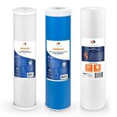 Aquaboon 5-micron sediment filter 20x4-5 removes sand and rust for clearer water.