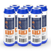 Aquaboon 10x2.5 inch GAC cartridge close-up with coconut carbon for chlorine reduction