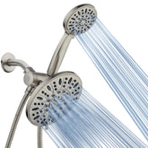 AquaDance 7-inch rainfall shower head delivering wide spray coverage for a spa-like shower.