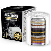 AquaHomeGroup 20-stage replacement cartridge with spin propeller for enhanced shower filtration.