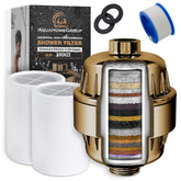 AquaHomeGroup 20-stage shower filter cartridge reduces chlorine for better water quality.