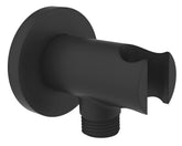 AQUAIAW wall supply elbow with O-ring flange in matte black finish for durability.