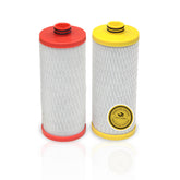 Aquasana Claryum 2-Stage replacement filter twist-off for quick swaps.